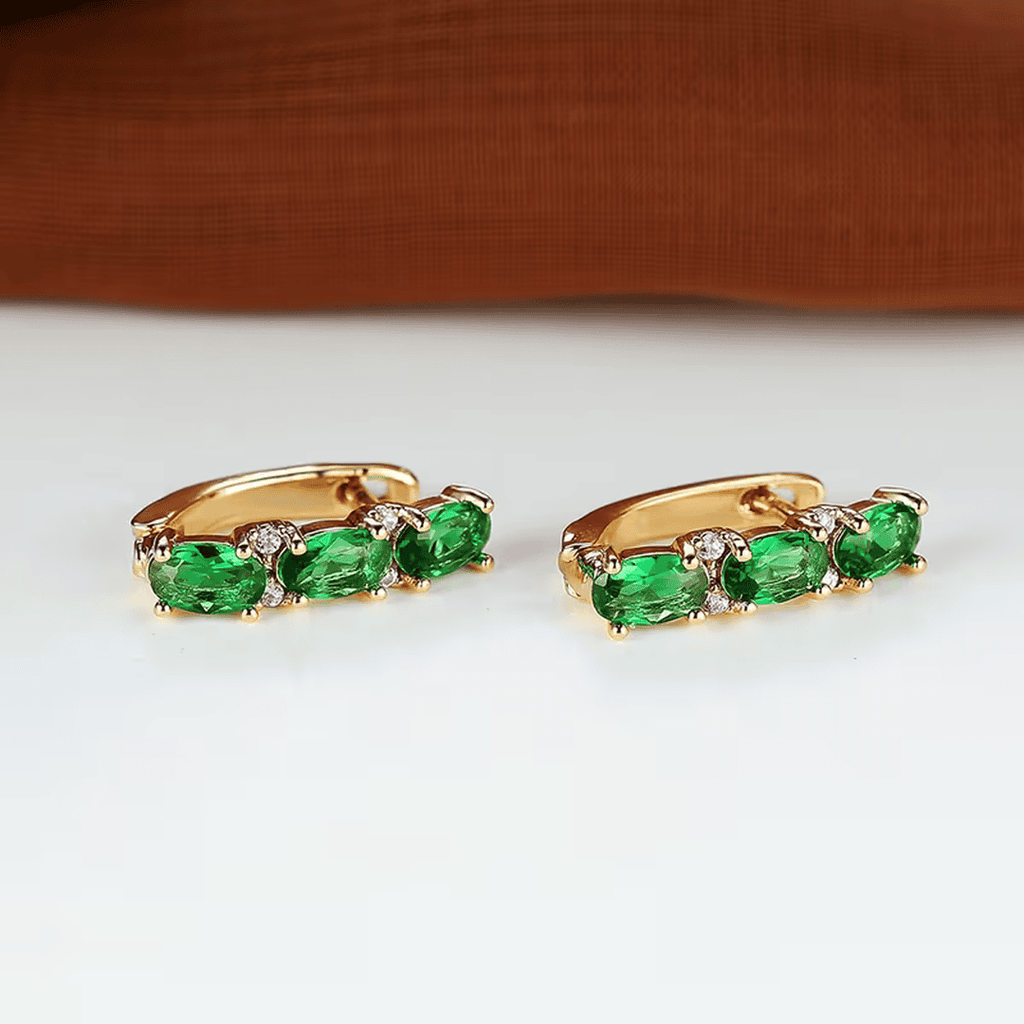 Verdant Emerald Trio Earrings