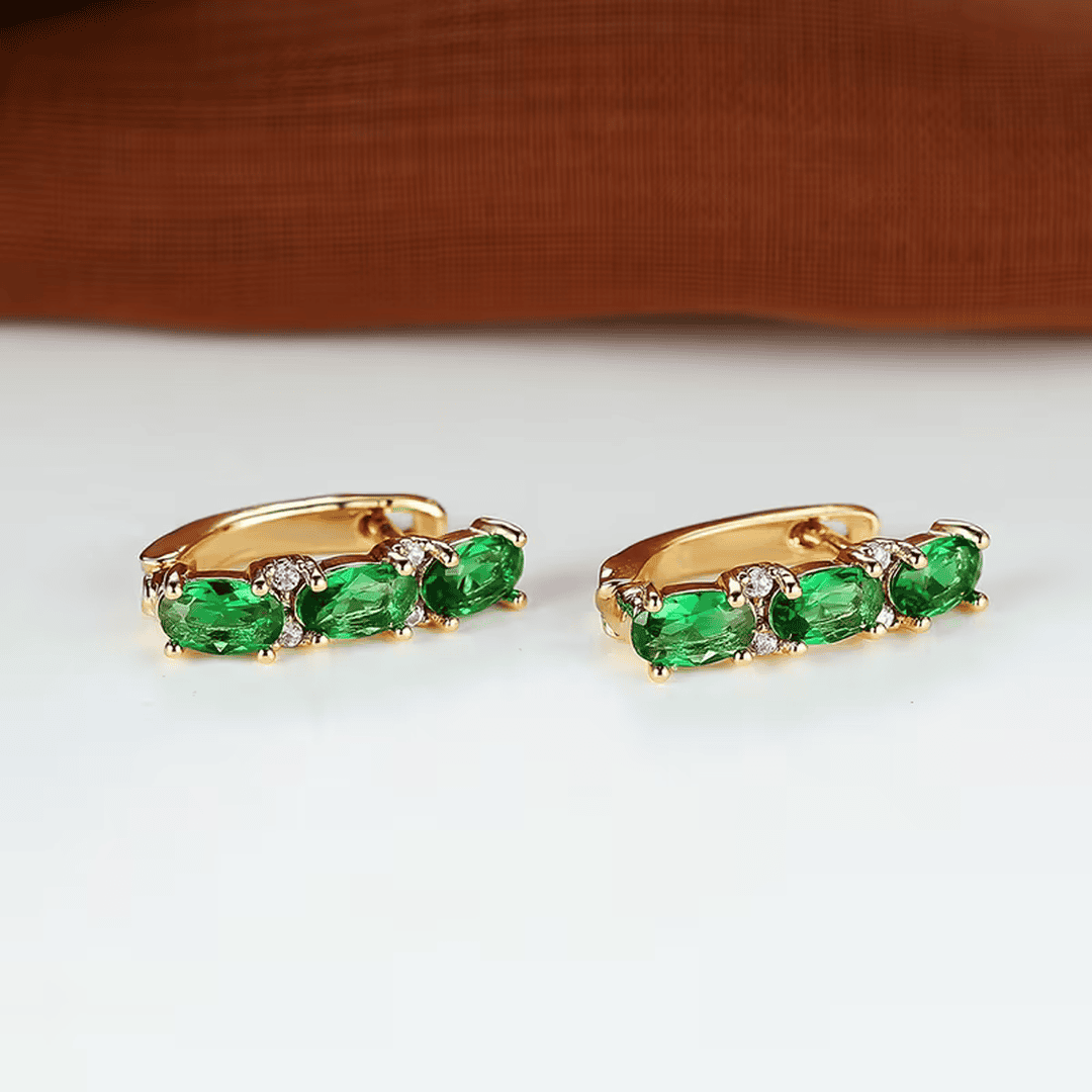 Verdant Emerald Trio Earrings