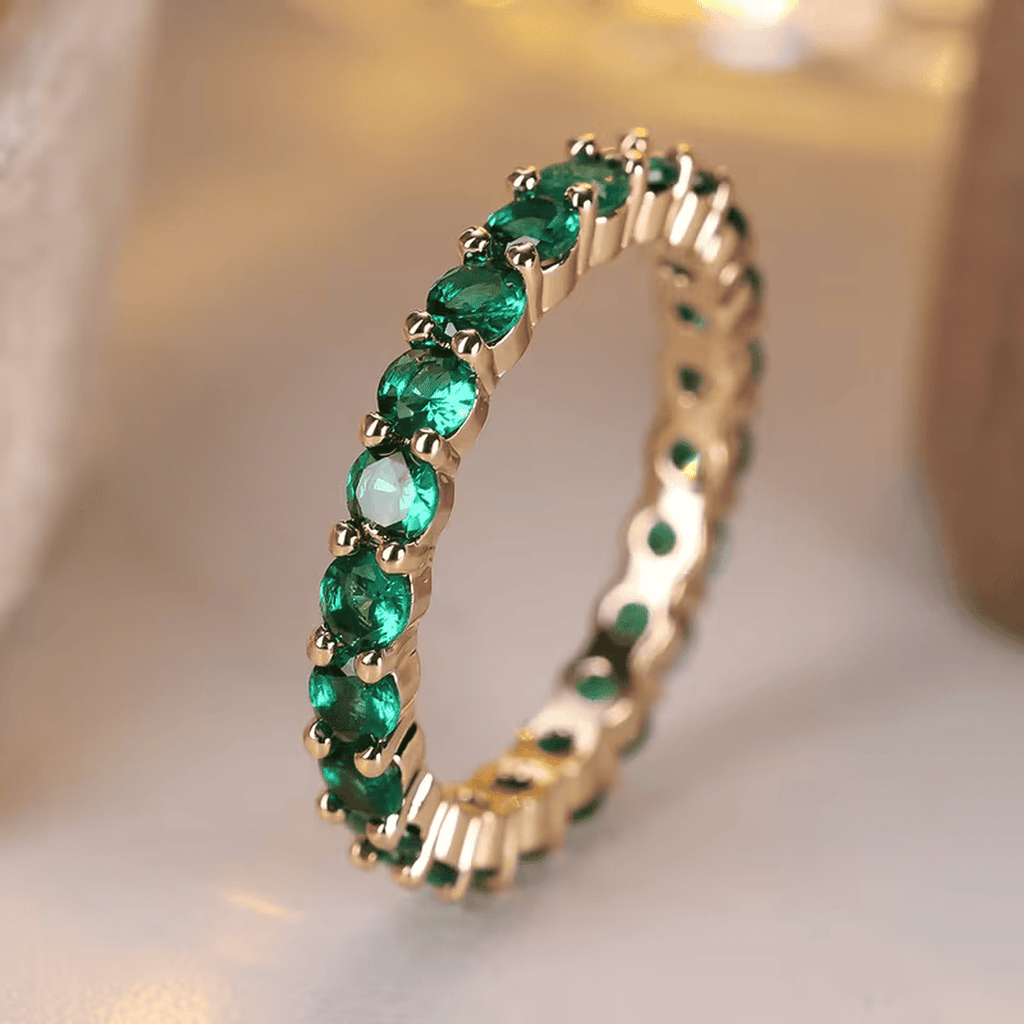 Dainty Emerald  Eternity Ring