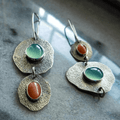 Classic Silver Earrings with Natural Vintage Design