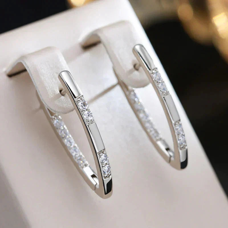 Timeless Gold Earrings With Zirconia Accents