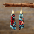 Vintage Silver and Gold Colorful Stone Earrings