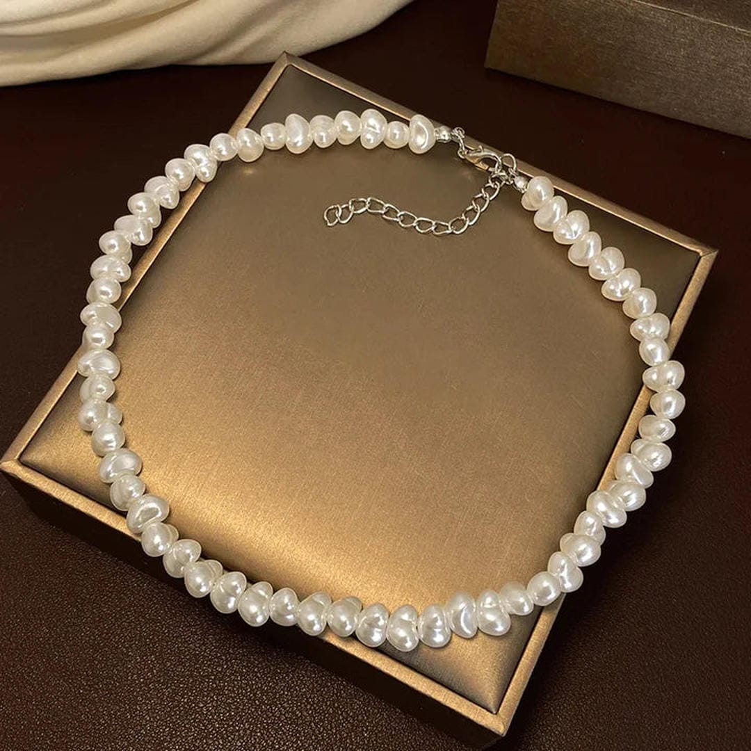 Exquisite Pearl Necklace White Gold
