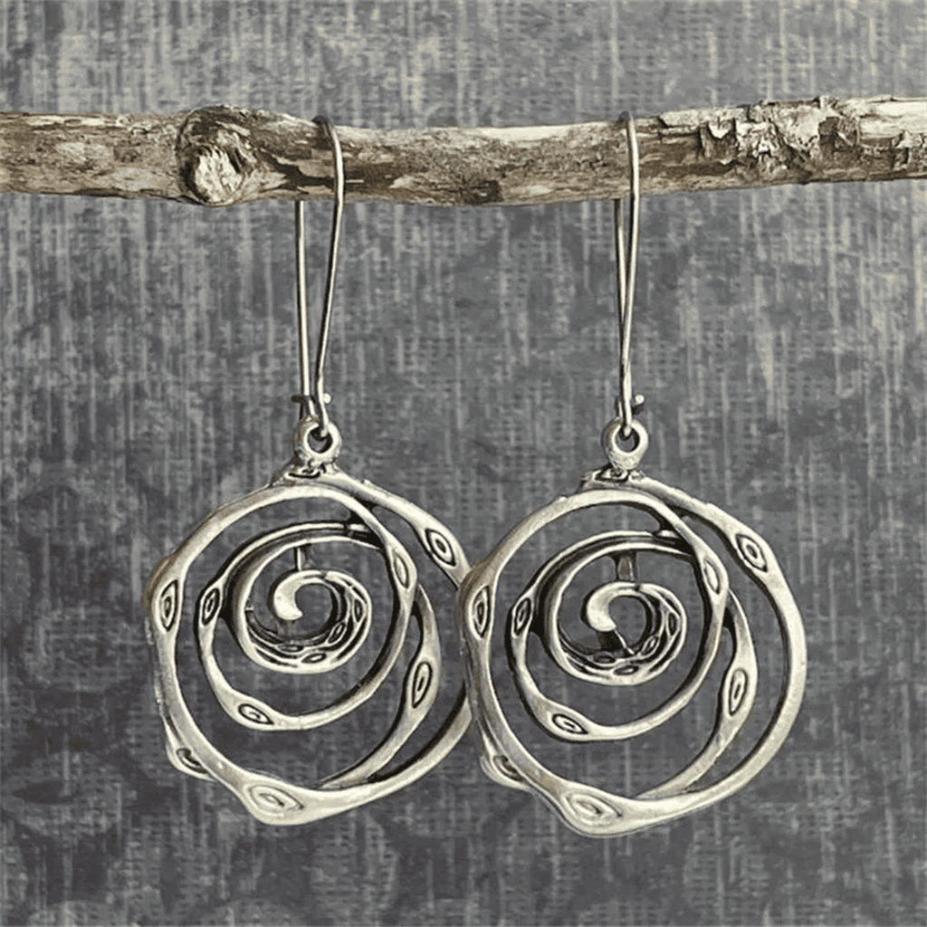 Vintage Silver Labyrinth Earrings