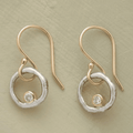Vintage Gold and Silver Earrings with Cubic Zirconia