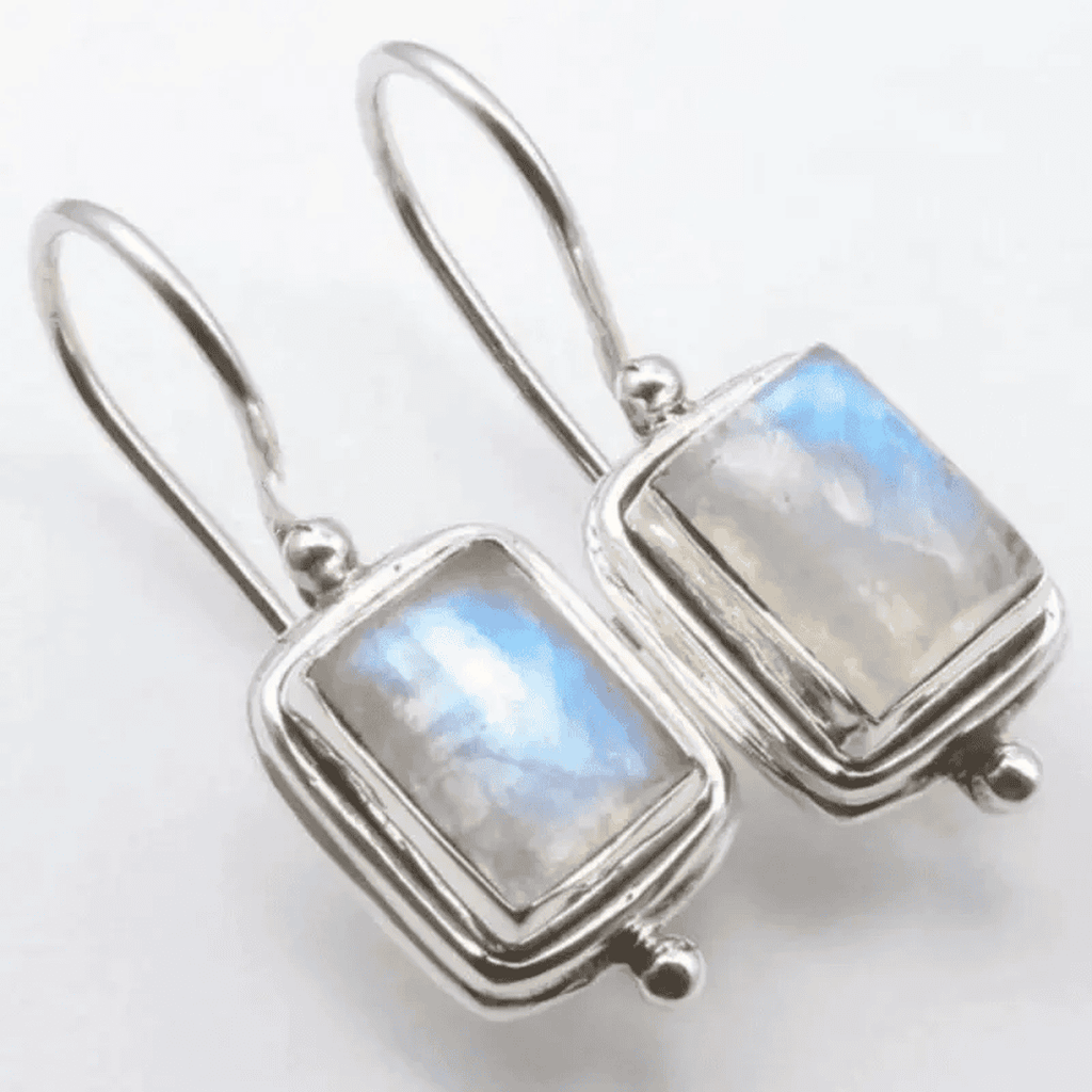 Chic Square Moonstone Earrings