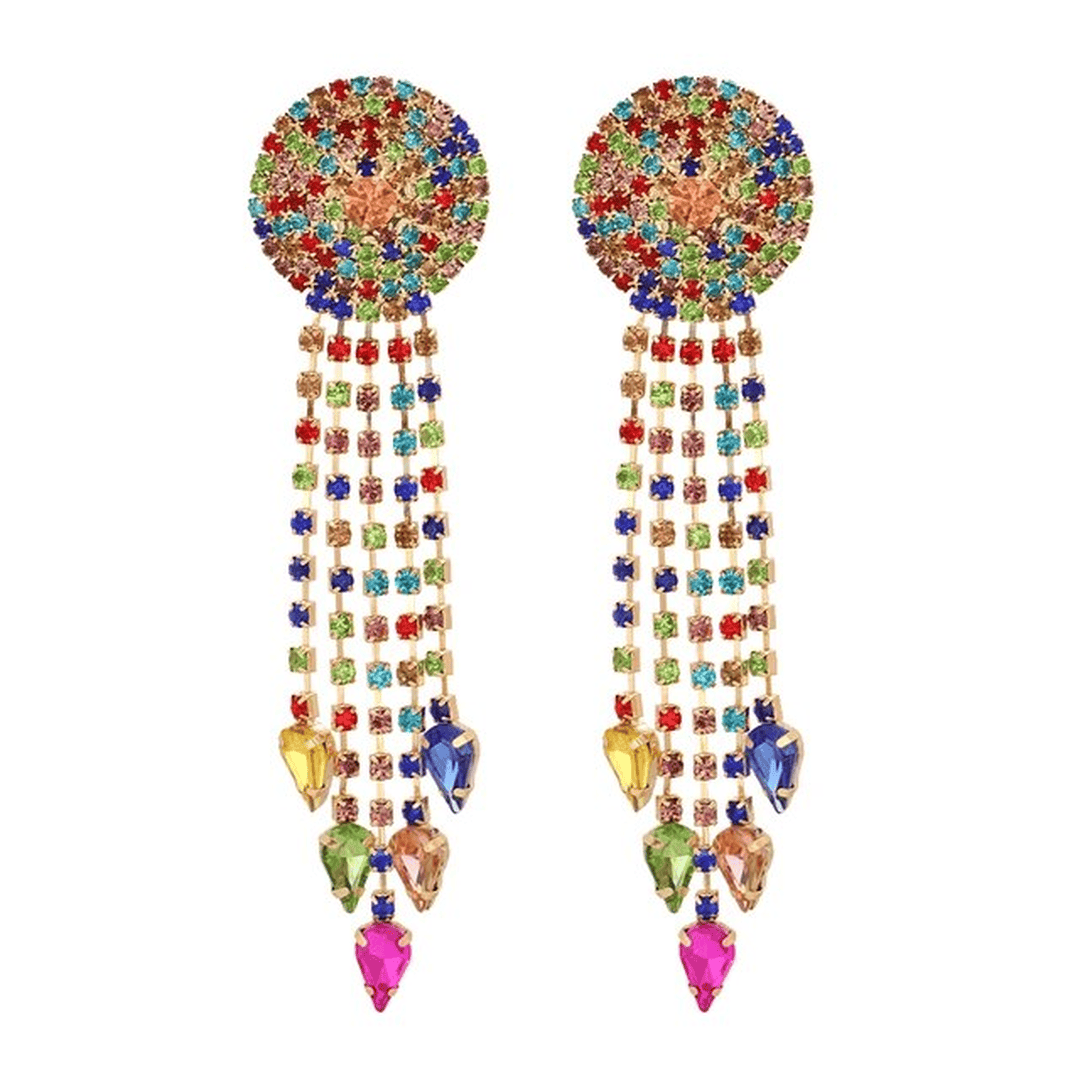 Vintage Multicoloured Mandala Dangle Earrings