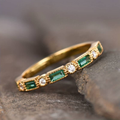 Green Inlaid Zirconia Gold Ring