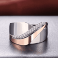 Vintage Ring in Rose Gold and Silver with Zirconia