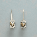 Two Tone Heart Drop Earrings