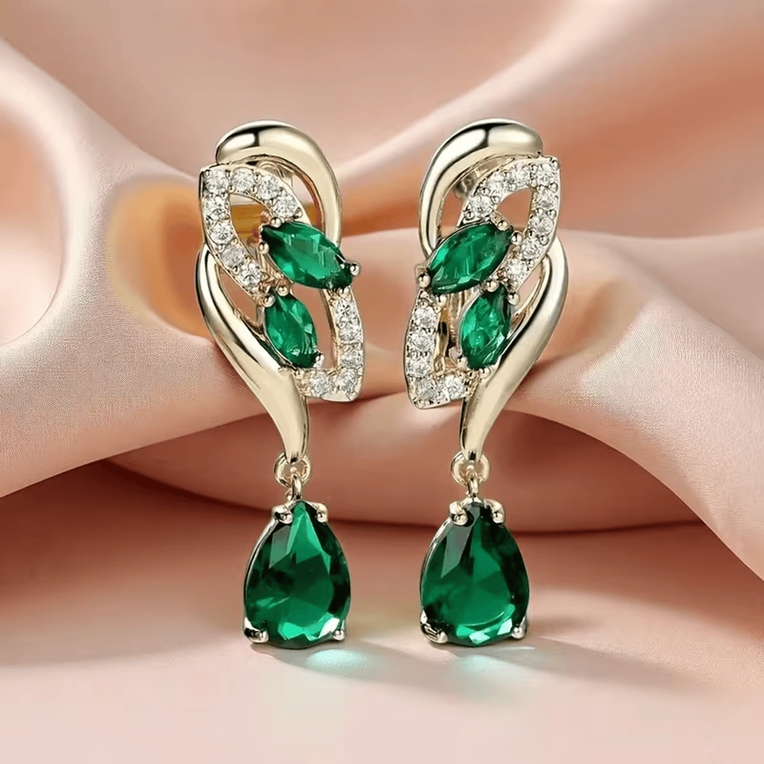 Velvet Flame Emerald Earrings