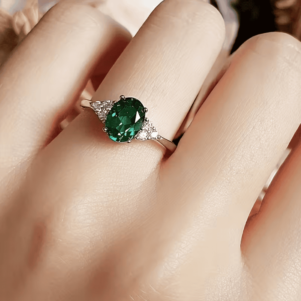 Emerald Crystal Promise Ring