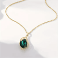 Emerald Wave Pendant Necklace