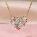 Colorful Gleam Heart Necklace