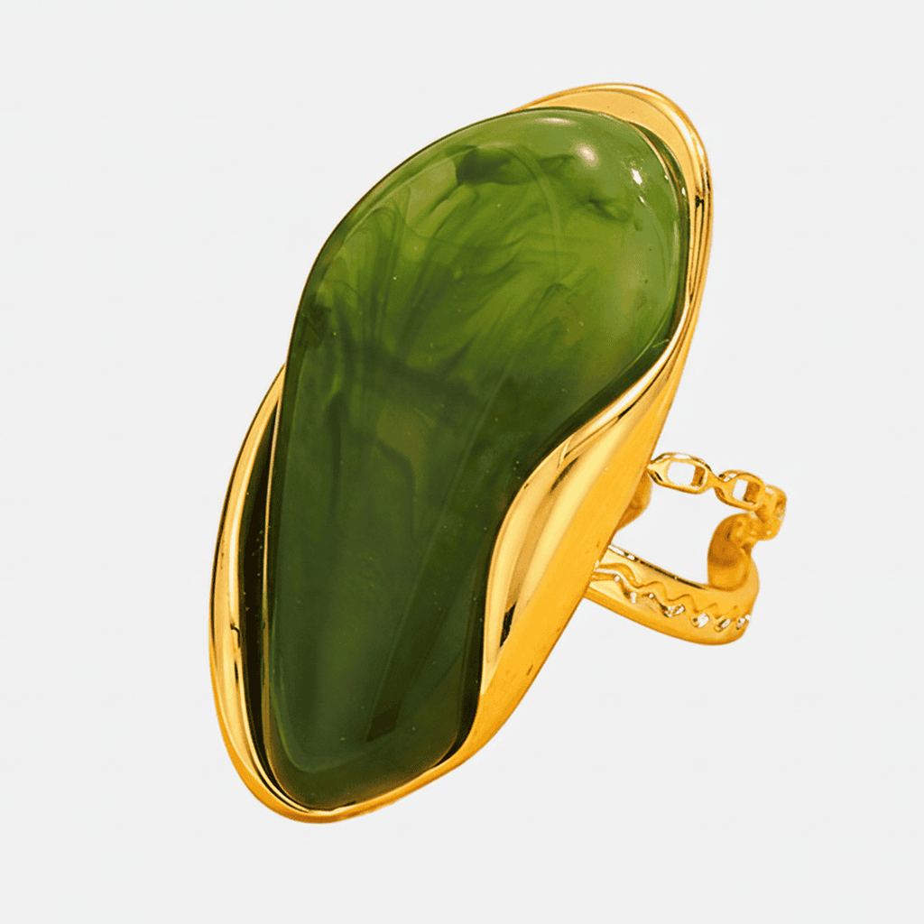 Organic Gemstone Adjustable Statement Rings