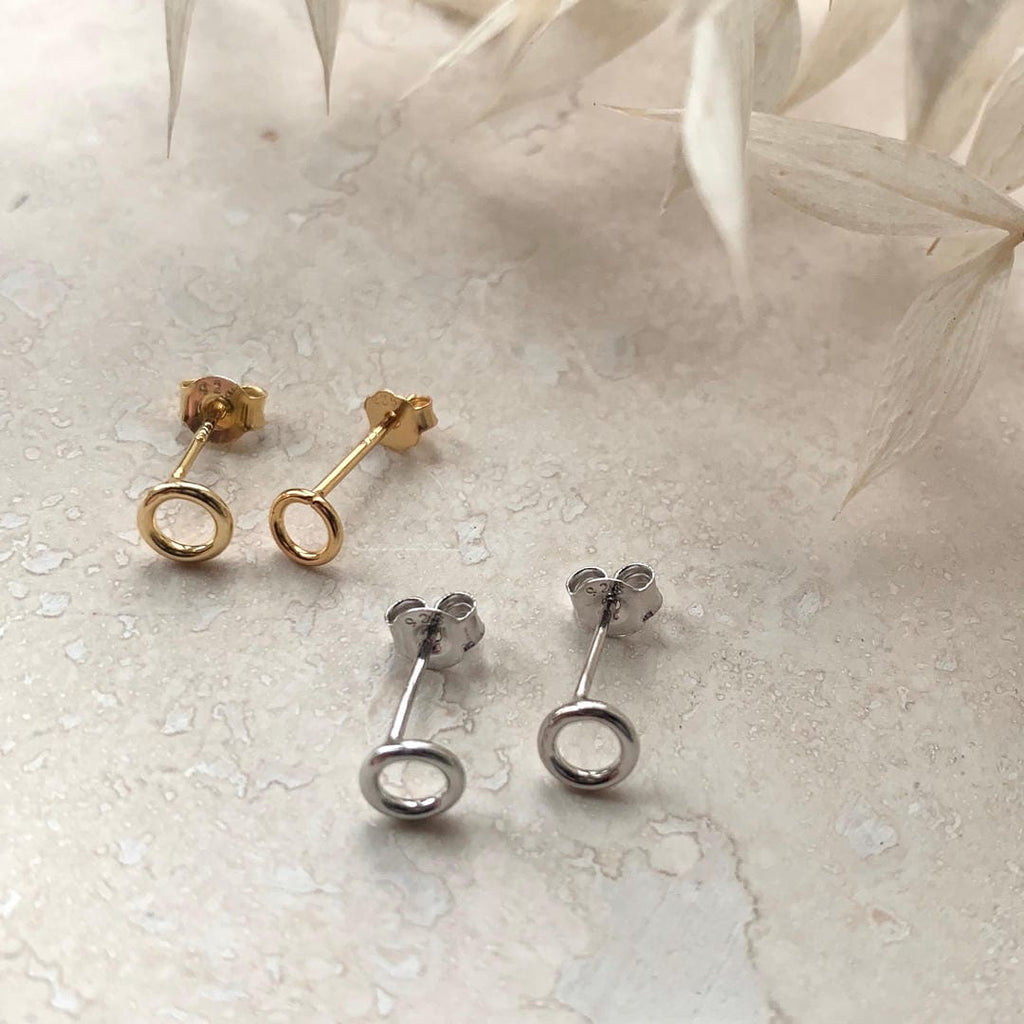 Micro Circle Studs Gold or Silver