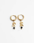 Leaf Stone Hoop Earrings