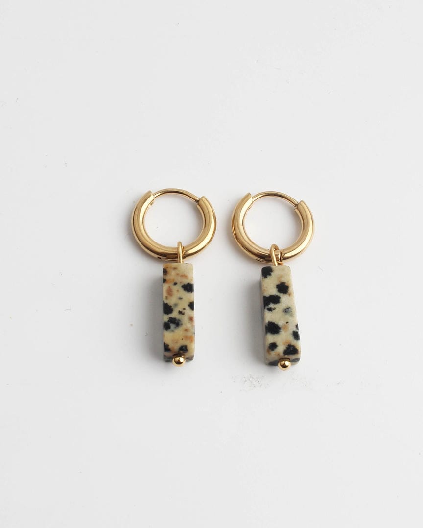 Toned Stone Bar Earrings