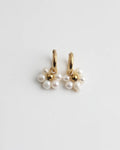 Flower Pearl Hoop Earrings