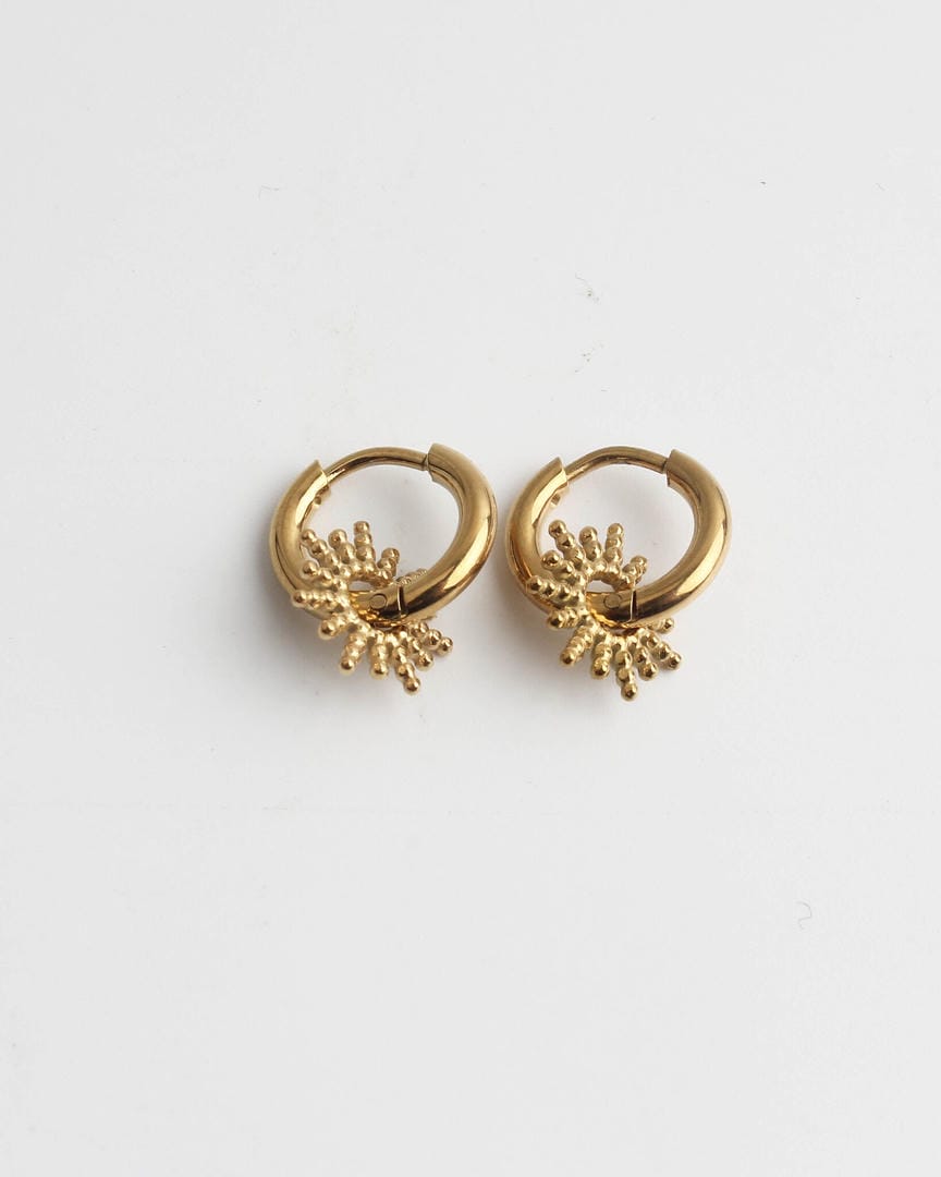 Spiky Charm Huggie Hoop Earrings