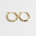 Cube Beaded Huggie Hoop Earrings