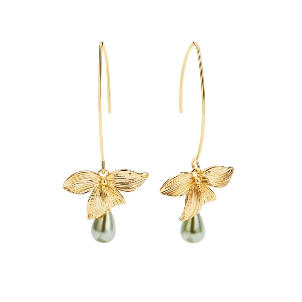 Jade Pearl & Petal Drop Earrings
