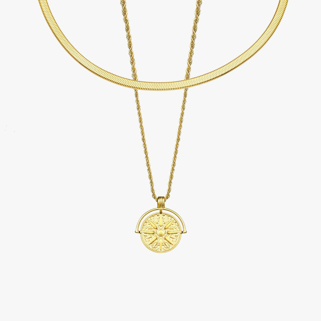 Golden Radiance Necklace Layered Set