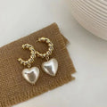 Elegant Pearl Heart Earrings