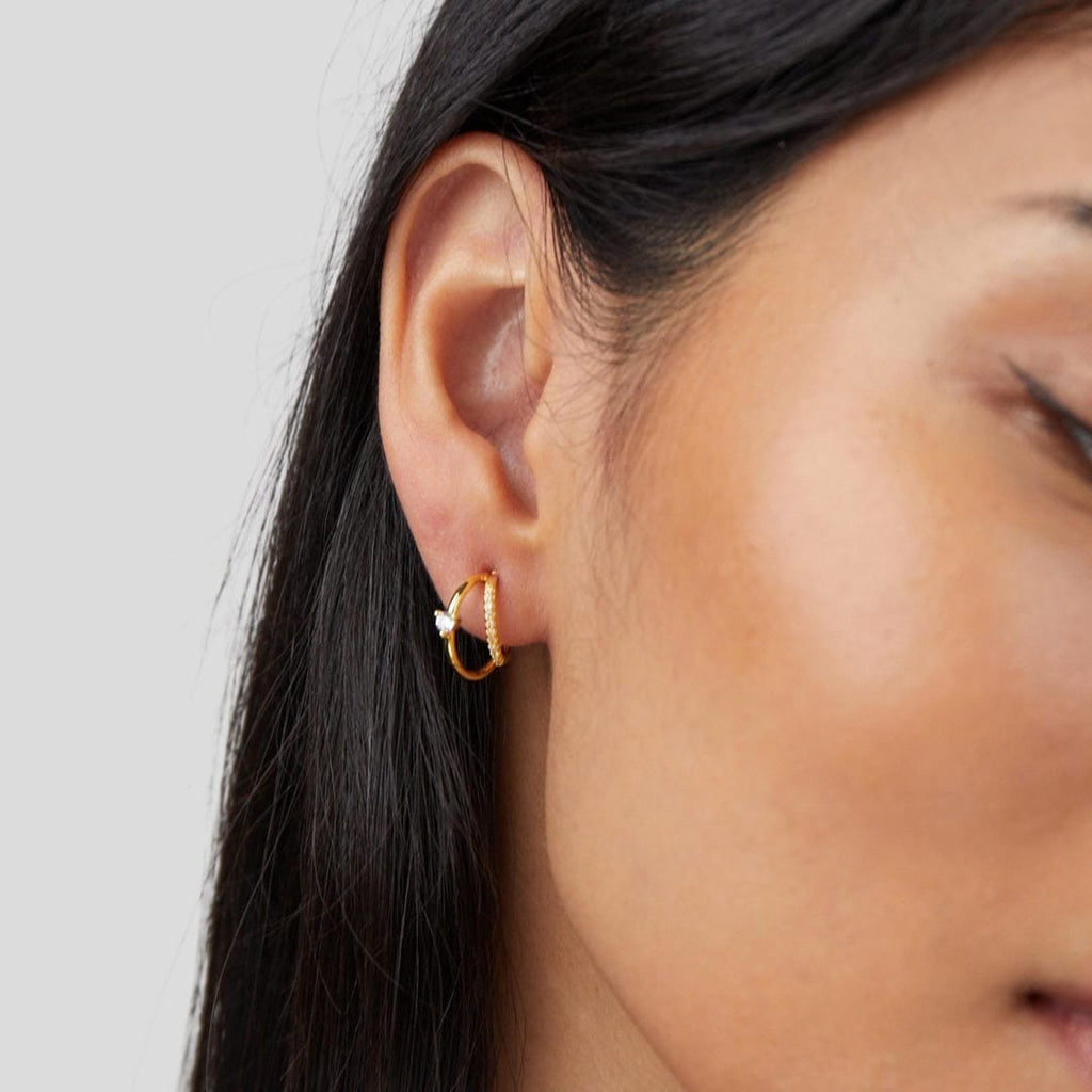 Crystal Gold Earrings