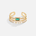 Forest Green Zirconia Adjustable Ring