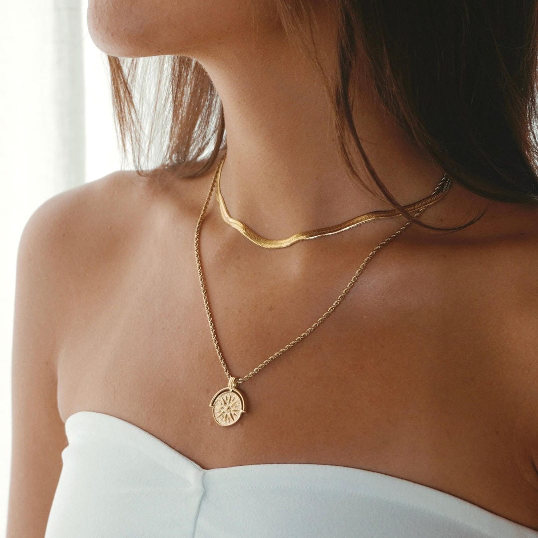 Golden Radiance Necklace Layered Set