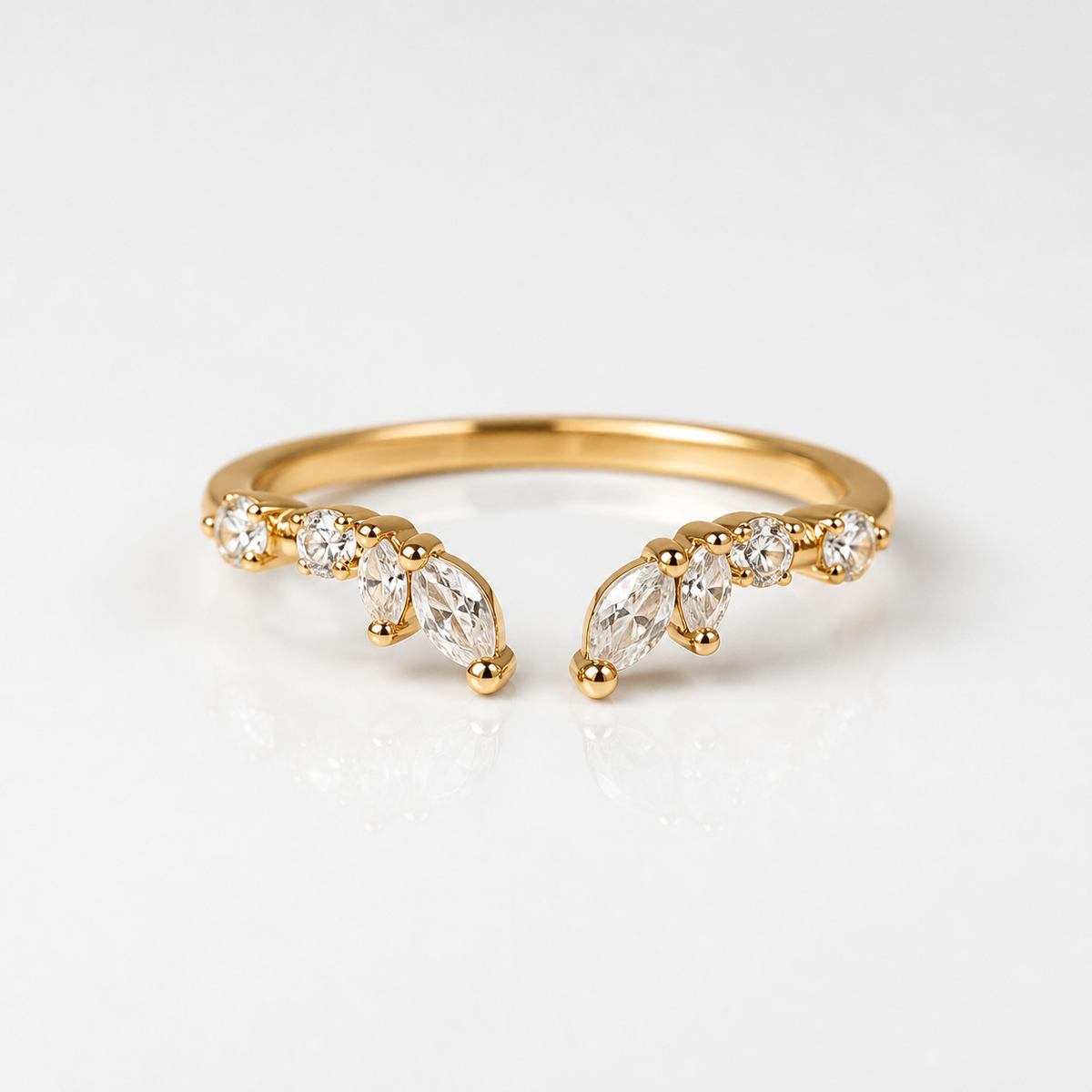 Lily Crystal Gold Vine Ring