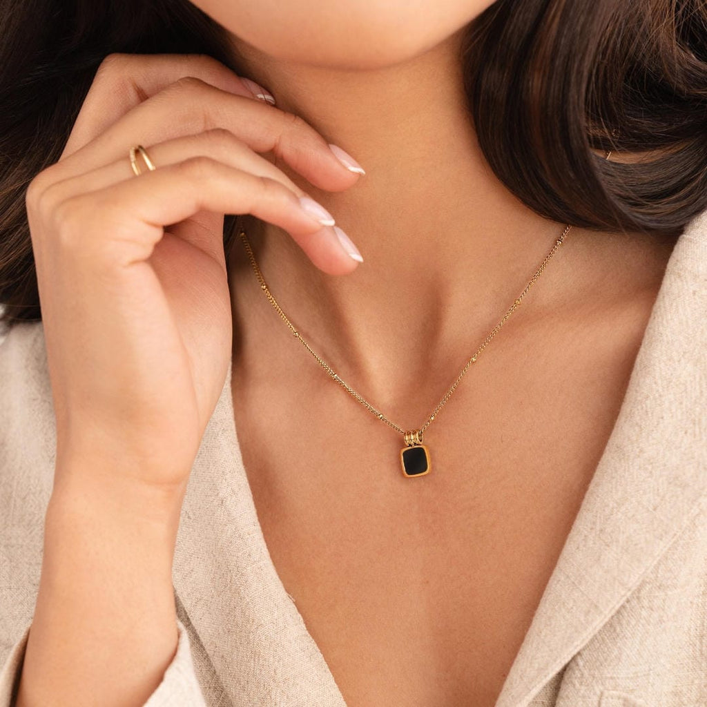 Midnight Chic Black Pendant Necklace