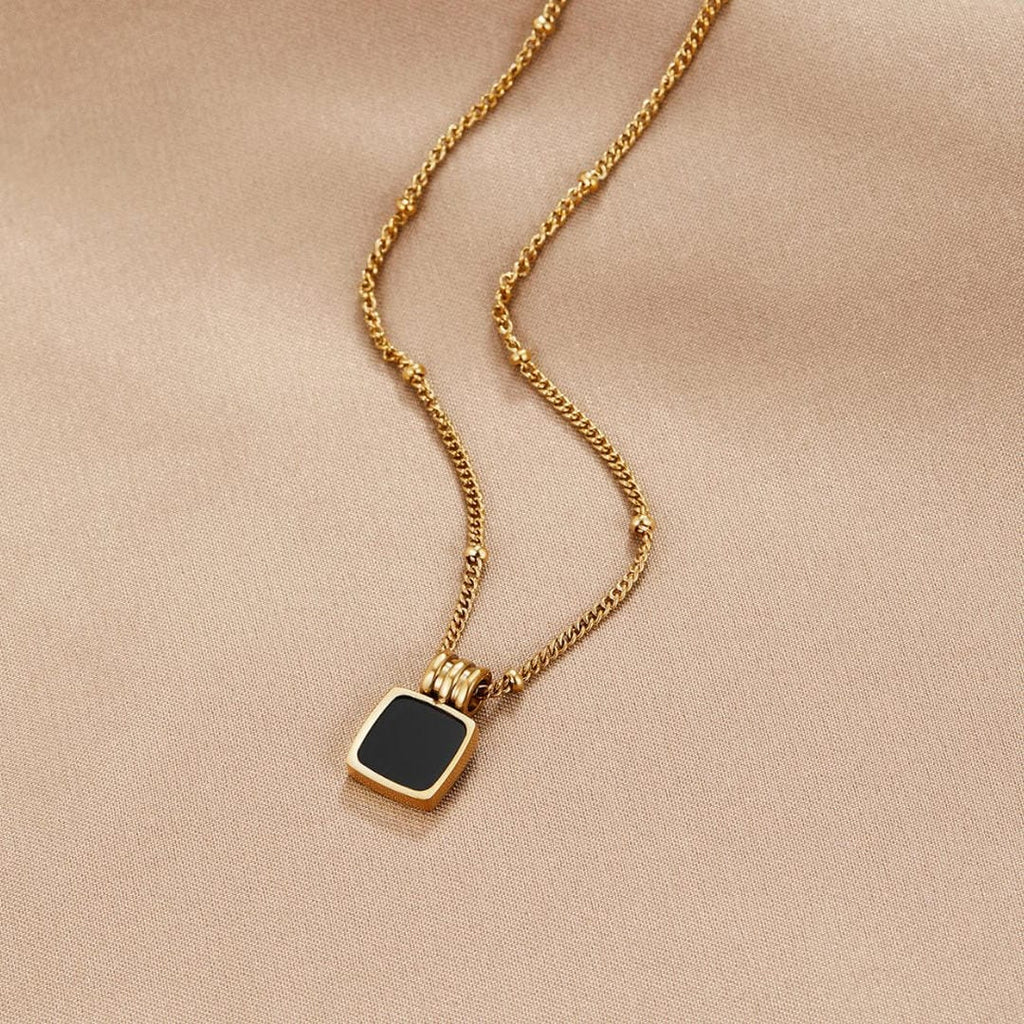 Midnight Chic Black Pendant Necklace