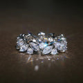 Vintage Marquise and Round Crystals Eternity Ring