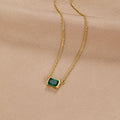 Green Emerald Golden Necklace