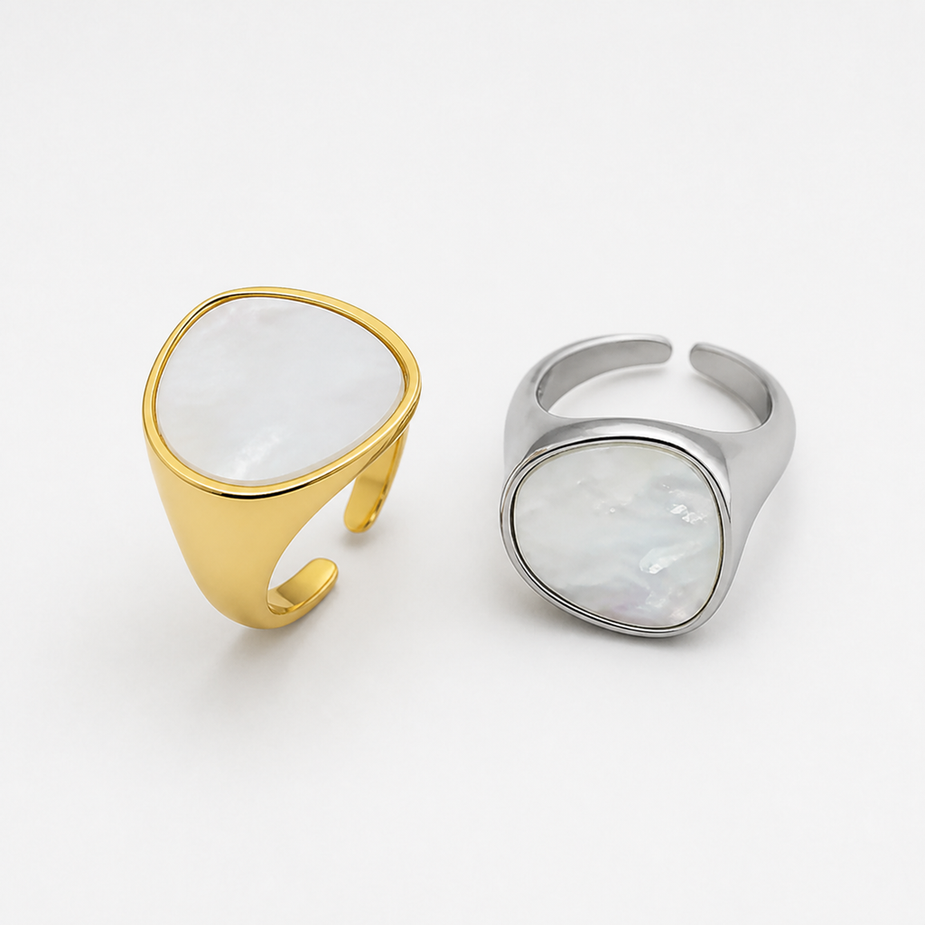 Mother of Pearl Signet Ring