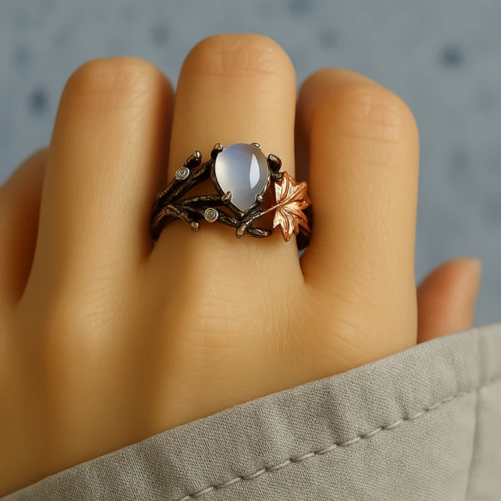 Elegant Natural Moonstone Ring