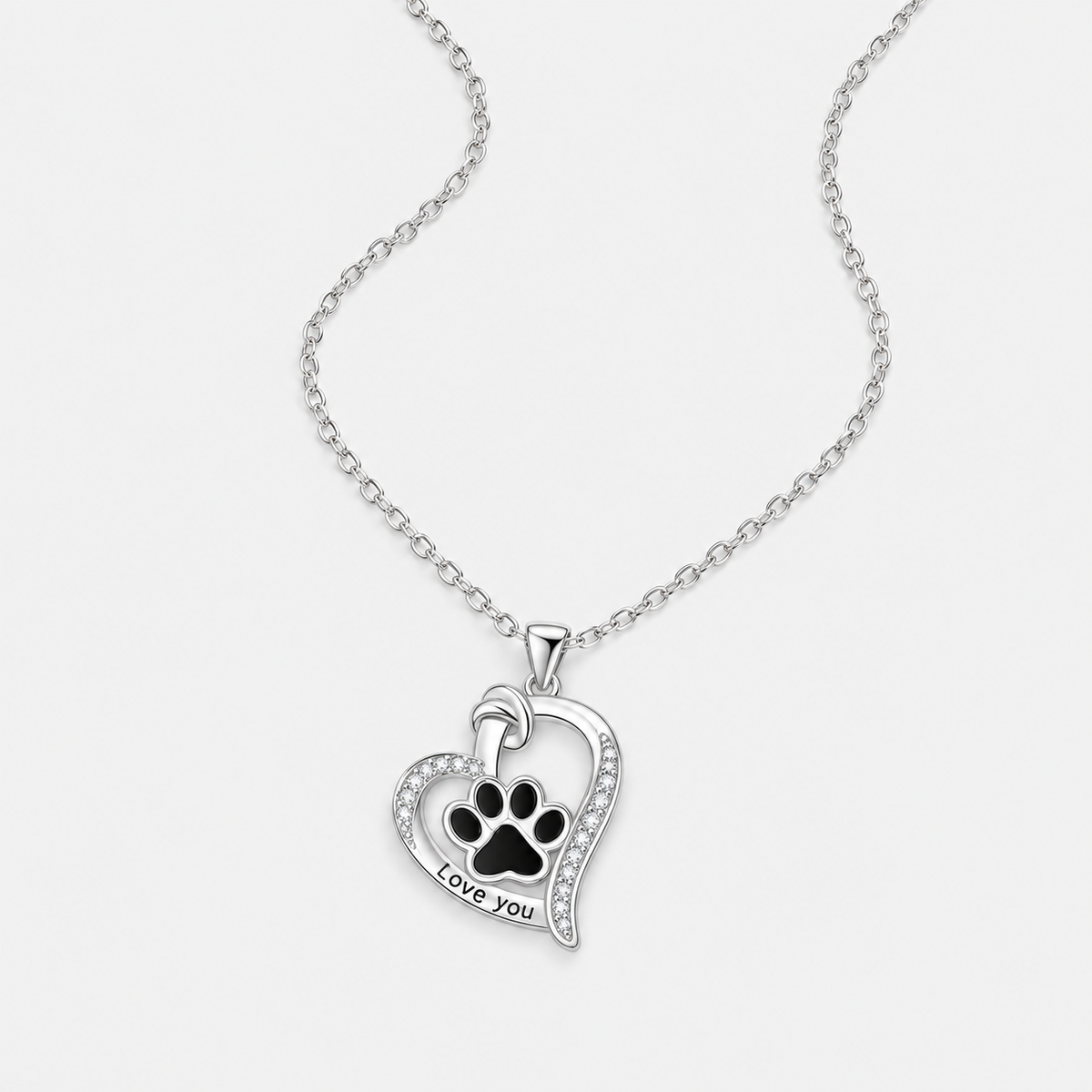 Heartfelt Paw Print Pendant Necklace