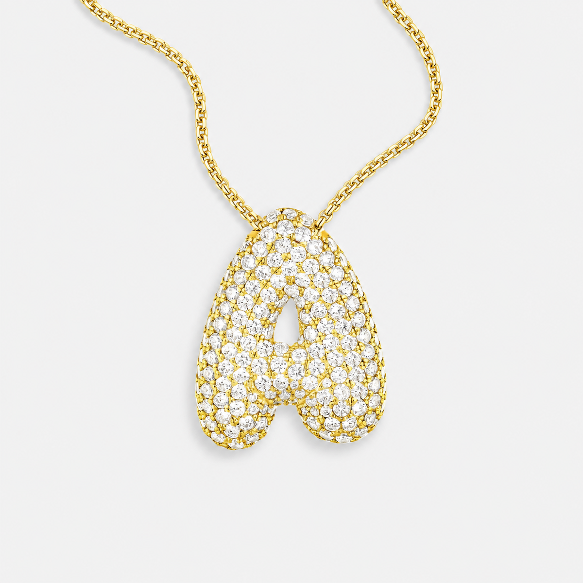 Bubble Initial Crystals Necklace
