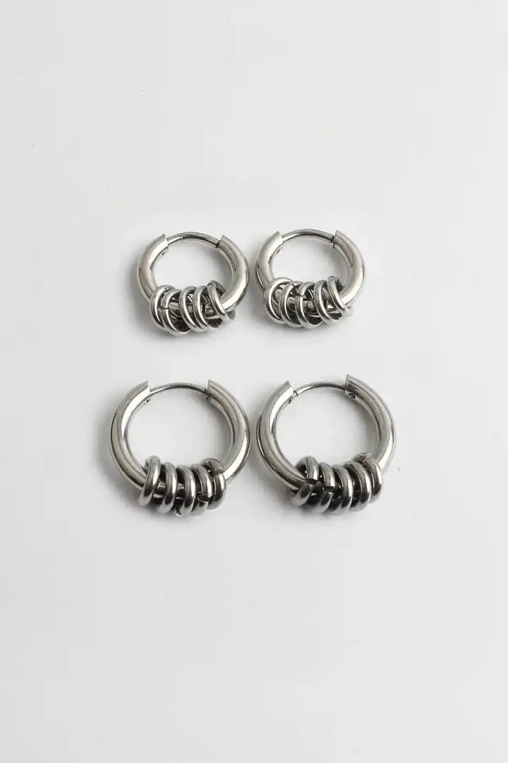 Stacked Ring Hoop Earrings