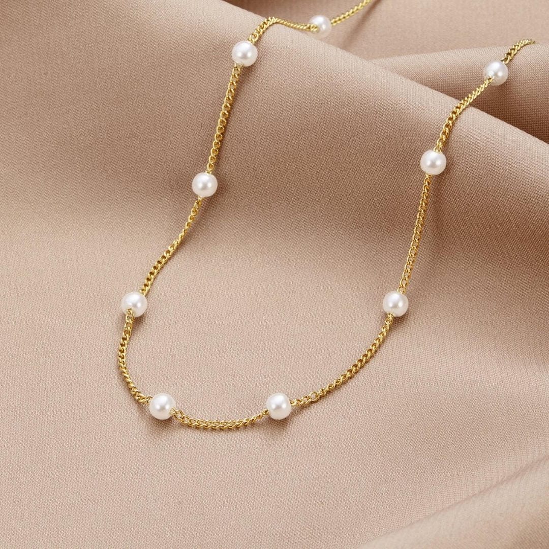 Timeless Gold Pearl Necklace