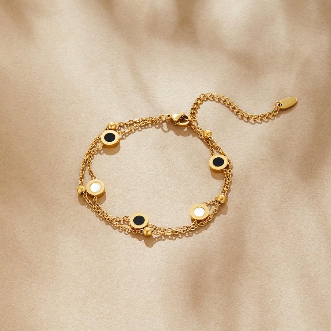 Muse Onyx & White Stone Bracelet