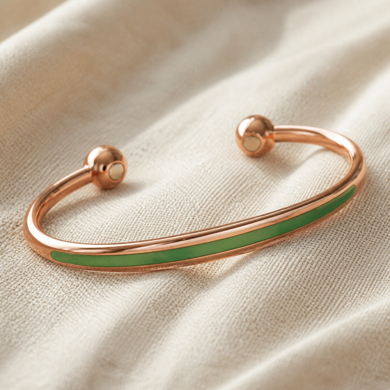 Verdant Jade Copper Bracelet