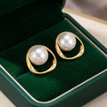 Organic Halo Pearl Stud Earrings