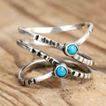 Infinity Turquoise Stone Cross Ring