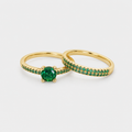 Serena Emerald Duo Ring Gold Set