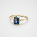 Vintage Blue Crystal Gold Ring