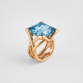 Vintage Gold Blue Gemstone Ring