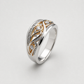 Hollow Gold and Silver Ring